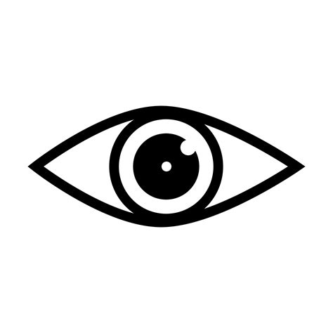 Eye Icon Vector With Double Reflection In Pupil Sign Of View Look
