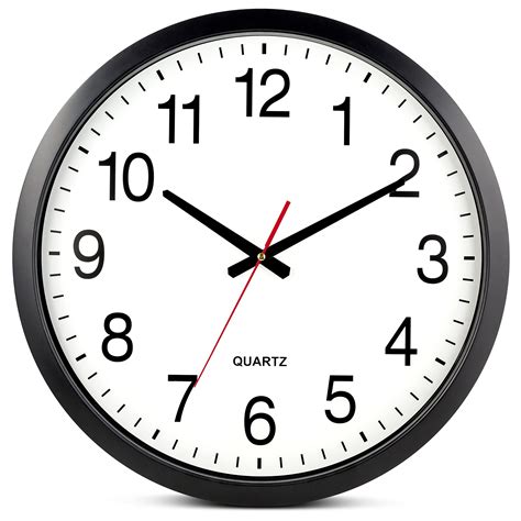 Buy Bernhard Products Black Wall Clock Silent Non Ticking Xl 18 Inch