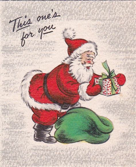 Vintage Retro Christmas Card Santa Claus T Digital Download Etsy