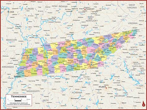 Amazon Com X Giant Tennessee State Wall Map Poster With