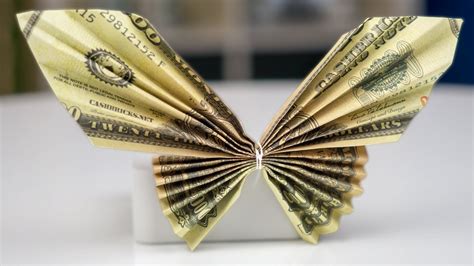 Origami Butterfly With Dollar Bill Money Paper Crane Tutorial Origami