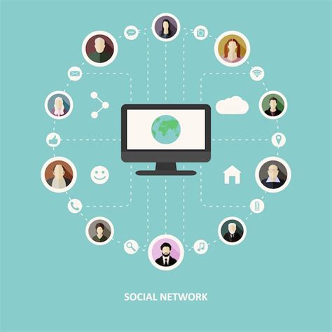 Conceito De Rede Social Vetor Premium