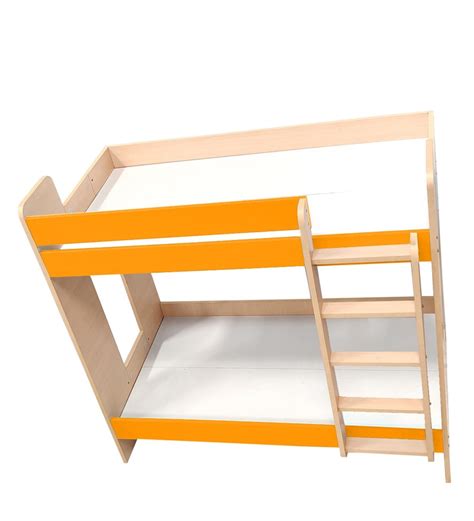 Buy Flexi Bunk Bed With Display Shelves In Orange Colour By Yipi Online