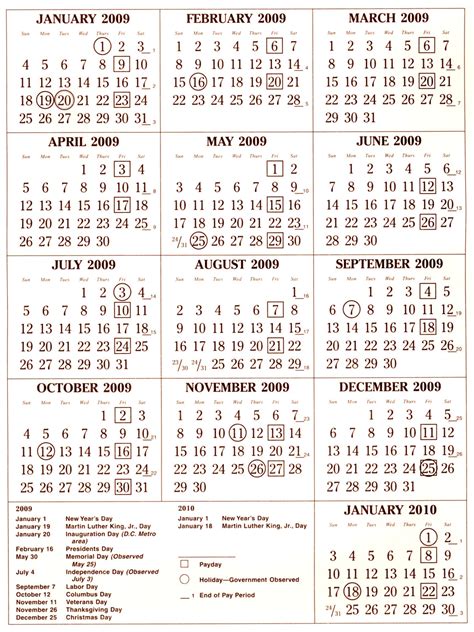 Federal Government Payday Calendar Calendar Template 2019