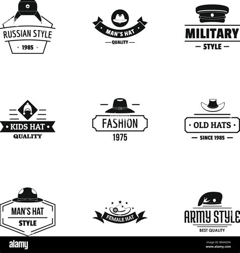 Hat Fashion Logo Set Simple Style Stock Vector Image And Art Alamy