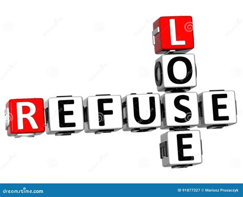 3d Refuse To Lose Crossword Text Stock Illustration Illustration Of