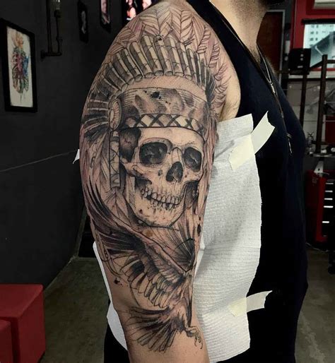native skull tattoo on shoulder best tattoo ideas gallery