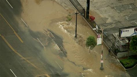 Multiple Broken Water Mains Cause Flooding Across Los Angeles Massive