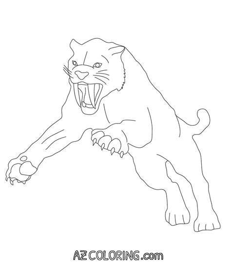 Saber Tooth Tiger Coloring Pages - Coloring Home