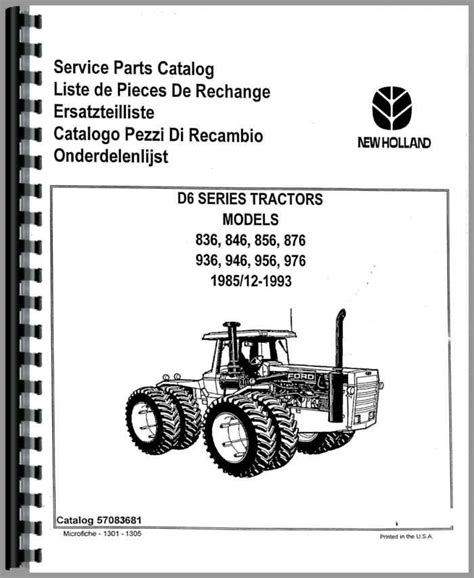Versatile 876 Tractor Parts Manual