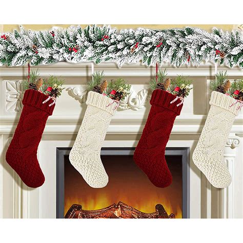 50 Off Knit Christmas Stockings 4 Count Deal Hunting Babe