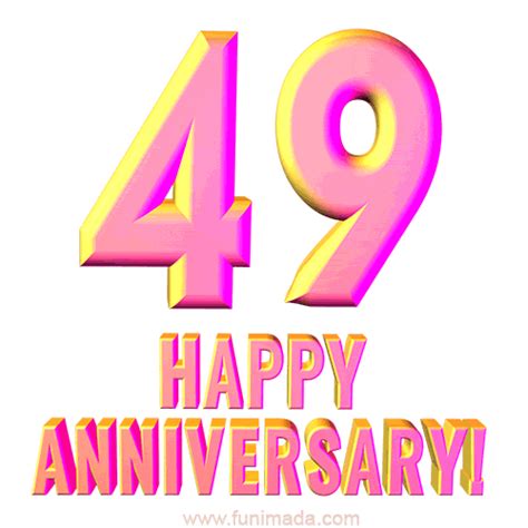 Happy 49th Anniversary 3d Text Animated 
