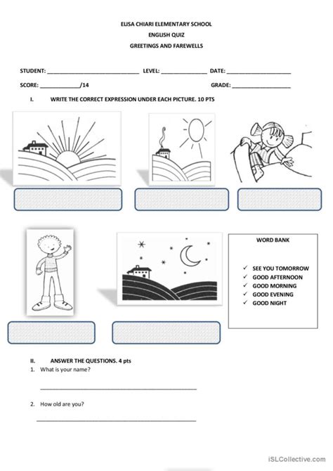 Greetings English Esl Worksheets Pdf And Doc