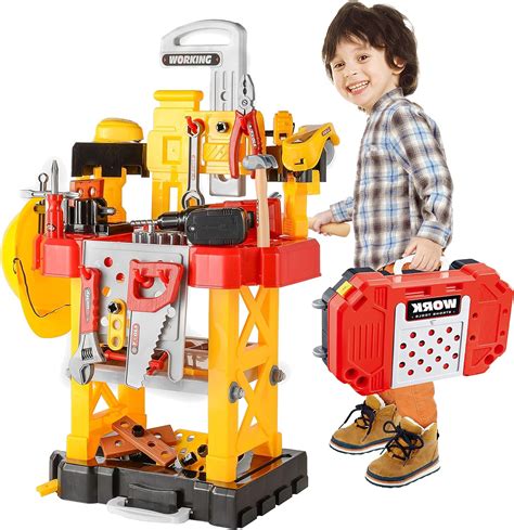 Toy Chois Pretend Play Series Transformable Workbench Toy Tool Play