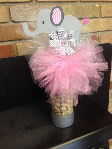 We can package and ship directly to receiver. Baby shower for a girl. Table center piece. Pink, grey ...