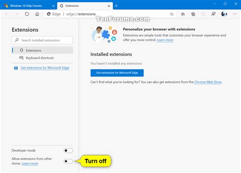 Enable Or Disable Allow Extensions From Other Stores In Microsoft Edge