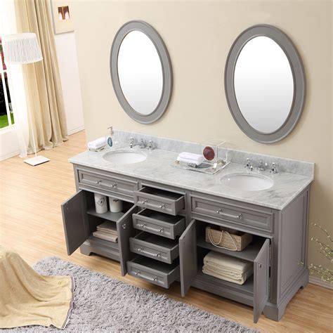 Inch Traditional Double Sink Bathroom Vanity Gray Finish