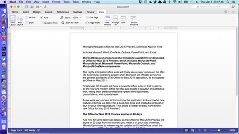 Microsoft Releases Office For Mac 2016 Preview Download