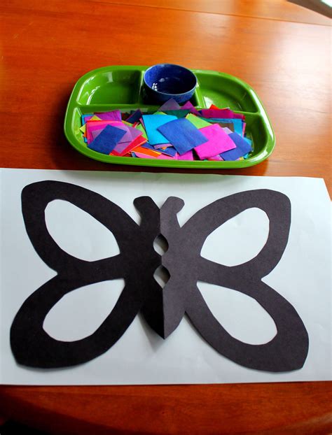 Tissue Paper Butterfly Craft Playdough To Plato Paper Butterfly