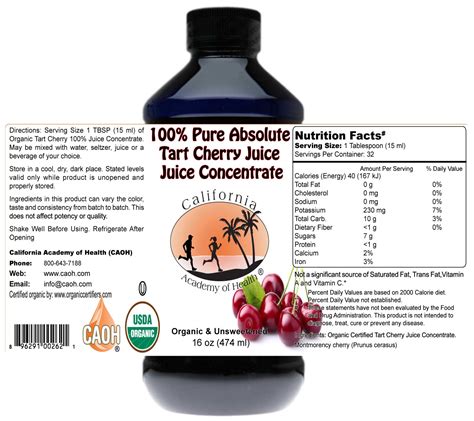 Nutritional Value Tart Cherry Juice Blog Dandk