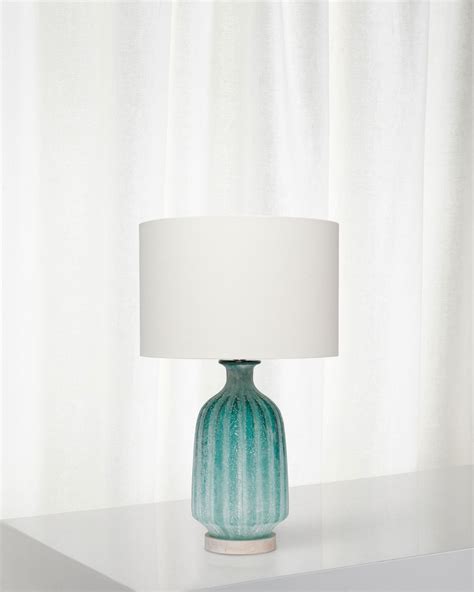 Frosted Glass Table Lamp Aqua Neiman Marcus