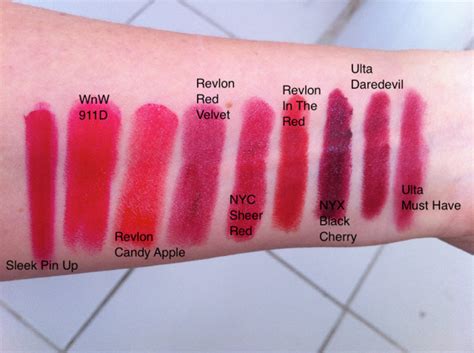 Project Swatch 2 Red Lipstick Swatches And Comparison Projectswatch