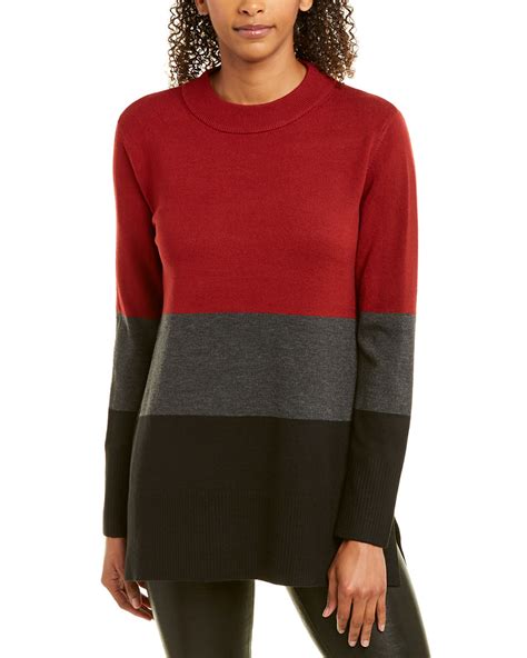 French Connection Normie Colorblock Sweater Womens Red S Ebay