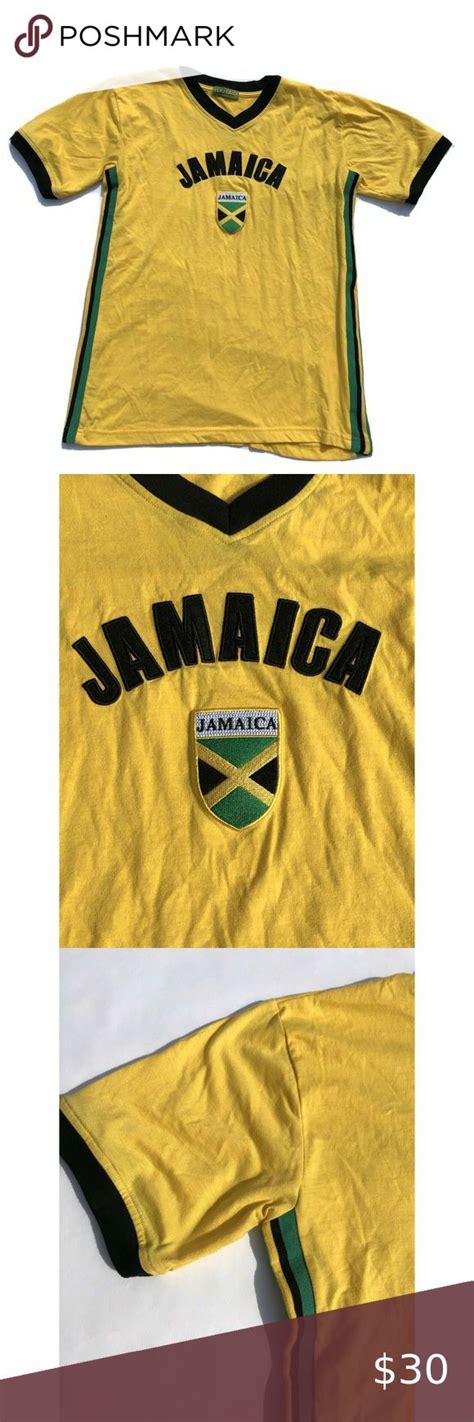 jamaica t shirt v neck large men yellow flag t shirt shirts large man