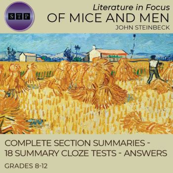 Thanks for exploring this supersummary study guide of of mice and men by john steinbeck. Of Mice and Men Section Summaries and Summary Cloze Tests ...