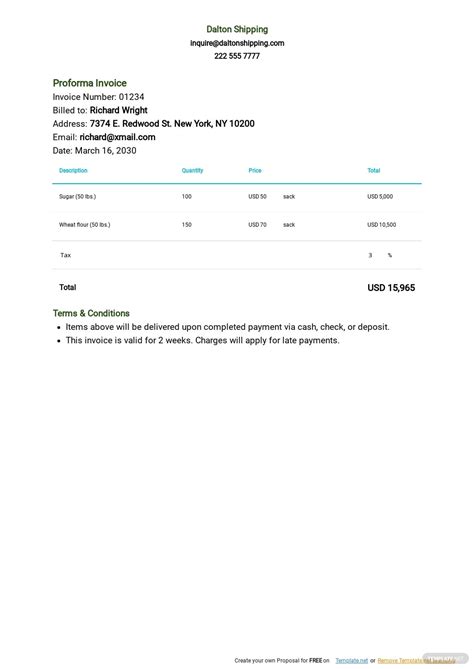 Free Proforma Invoice Template Word Pdf Eforms Vrogue