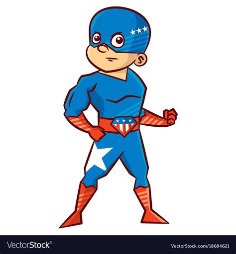 Superhero Boy Cartoon Character Royalty Free Vector Image