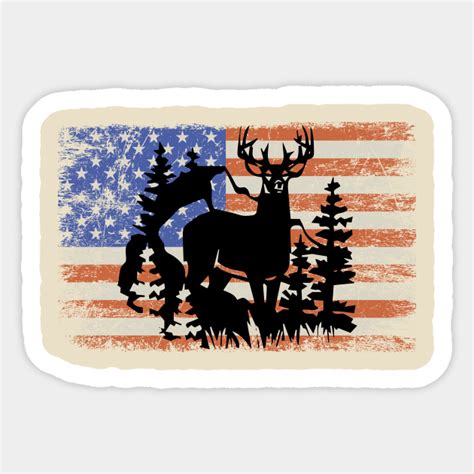 Deer Hunting American Flag Deer Hunting American Flag Aufkleber