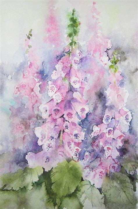 'Foxgloves' por artbyrachel | Floral watercolor, Watercolor flowers paintings, Watercolor flowers