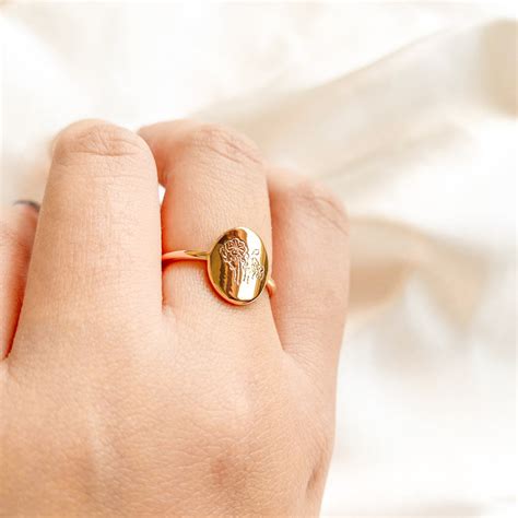Birth Flower Ring Pre Order 18k Gold Filled Floral Ring Etsy