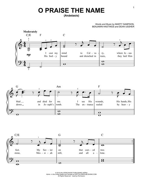 Free Printable Praise And Worship Sheet Music