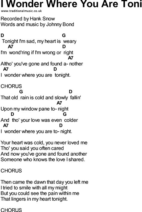 Bluegrass Songs With Chords I Wonder Where You Are Toni Song Lyrics