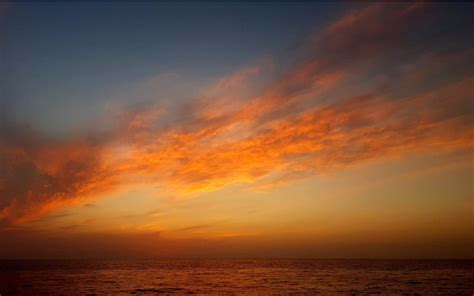 Download Sunset Orange Sky Calm Wallpaper 3840x2400 4k