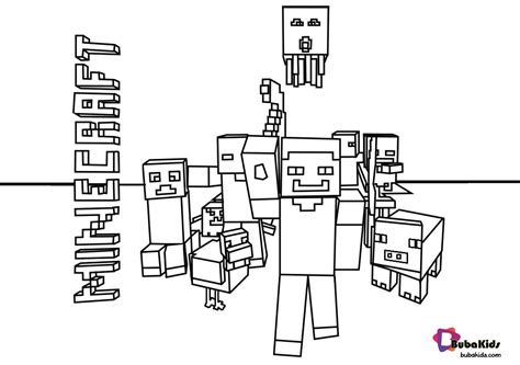 Free Minecraft Characters Printable Coloring Page