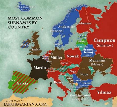 This Map Shows The Most Common Surnames In Europe Indy100
