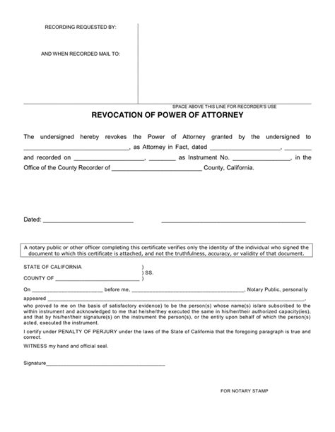 Revocation Of Power Of Attorney In Word And Pdf Formats