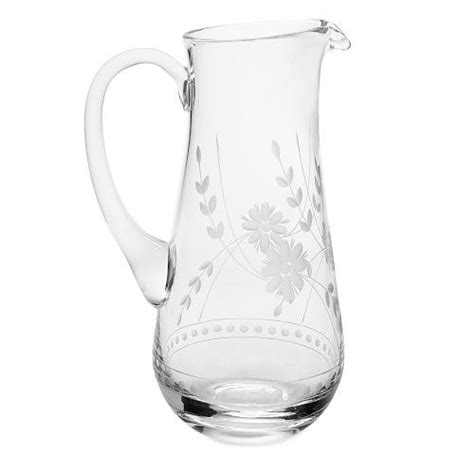 Vintage Etched Pitcher Etched Glassware Glassware Collection Williams Sonoma