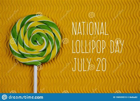 National Lollipop Day Stock Images Colored Spiral Lollipop On A Yellow
