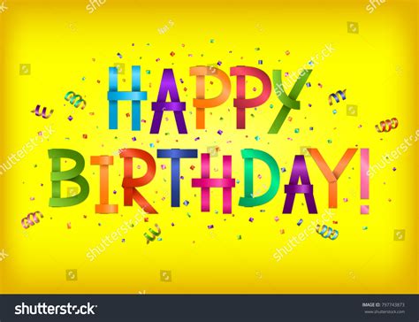 Happy Birthday Greeting Card Bright Color Stock Vector Royalty Free