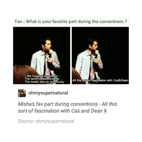 Supernatural Tumblr Textpost Cast Misha Collins Set Destiel Dean Winchester Castiel Cas