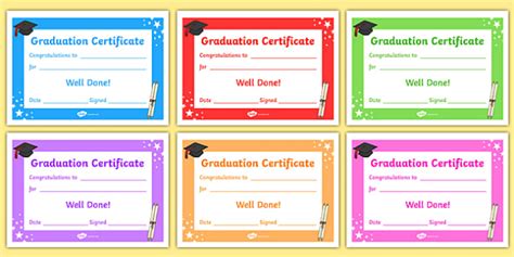 Graduation Certificates Editable Primary Resources