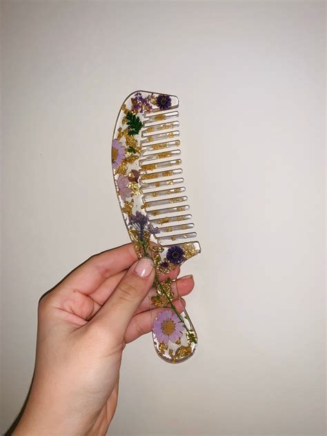 Decorative Floral Resin Comb Handmade Resin Combs Resin Etsy