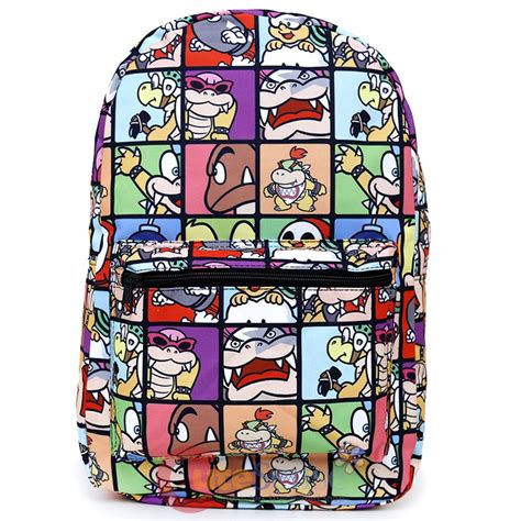 Nintendo Super Mario School Backpack 16 Large Boys Book Bag Team