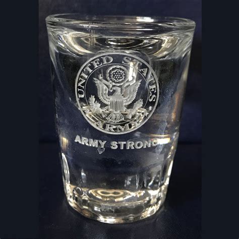 Military Insignia Shot Glasses Pair Crystal House