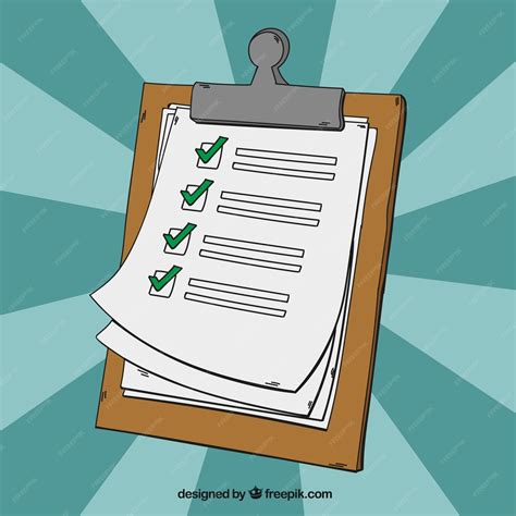 Free Vector Hand Drawn Background Of Clipboard With Checklist
