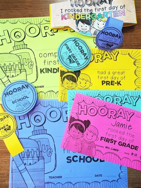 4 Free First Day Of School Printables Necklaces Hats Certificates